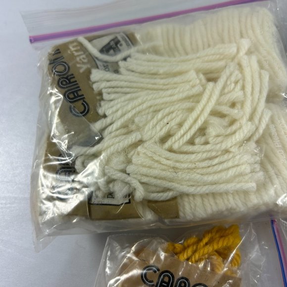 Mixed Rug Yarn Lot Precut Latch Hook Caron Red Heart Orange Green White Black - Picture 3 of 8